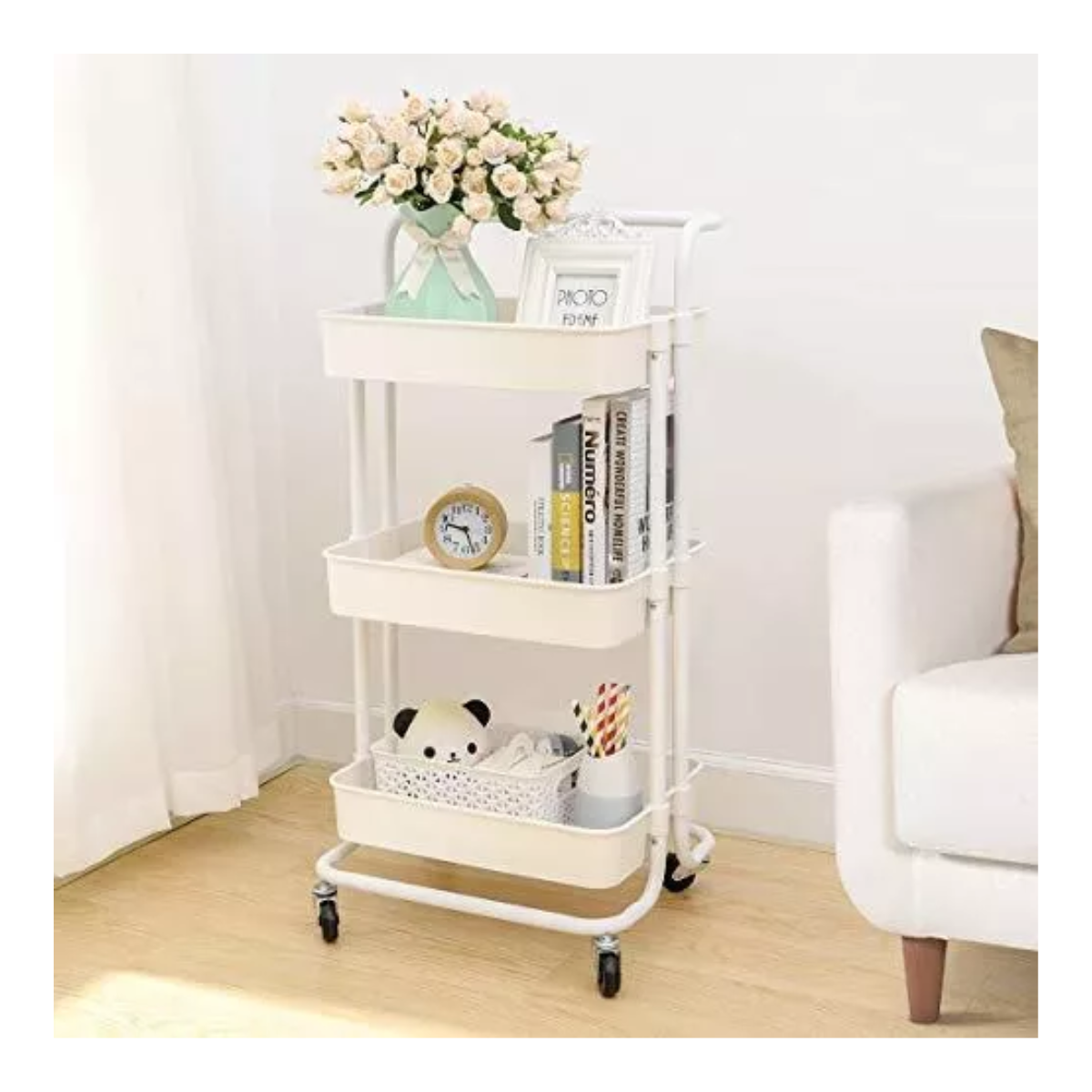 Vista 5 de Carrito organizador 3 niveles ES-3 - color: BLANCO